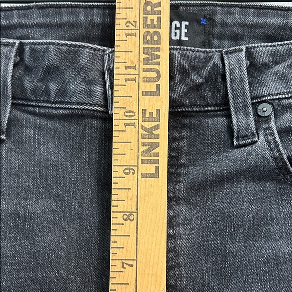 PAIGE SARAH SLIM HIGH RISE SLIM LEG JEANS BLACK WILLOW WOMENS SIZE 31 - Picture 12 of 16